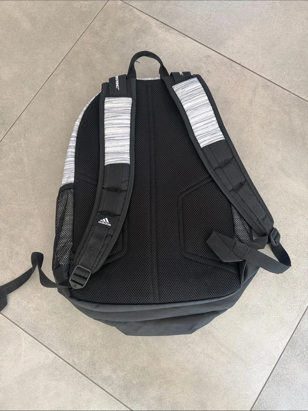 adidas Gray & Black Striped Men's Backpack
